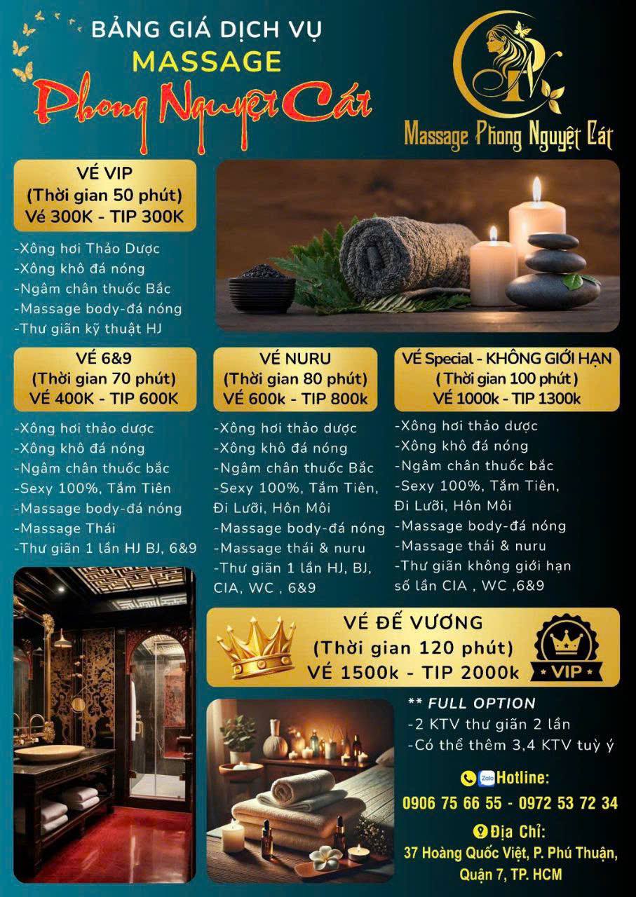 Massage Phong Nguyệt Cát "FREE VÉ SPECIAL" mừng khai trương